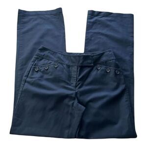 Ann Taylor Women Black Dress Pants Size 4 Mid Rise Wide Leg Zipper Closure